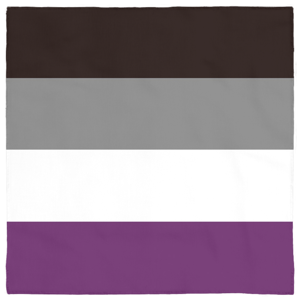 Asexual Pride Bandana - Ace LGBTQIA LGBTQX LGBTQ Striped-Polyester jersey knit 24 inch square bandana, kerchief, handkerchief, hanky, neckerchief, do-rag, facemask, headscarf, babushka, hankey. LGBTQ LGBTQIA LGBTQX Ace Asexual Pride striped bandanas. Non-sexual, gray sexuality, equality, representation. -Horizontal Stripes-