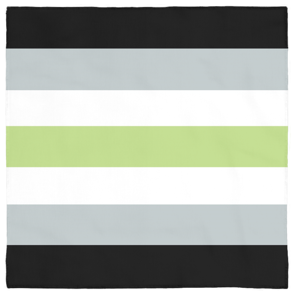 Agender Pride Bandana - 24x24 LGBTQIA Pride, Green Black White-Polyester jersey knit 24x24" bandana. This item is made to order and typically ships in 2-3 business days. Agender Nonbinary Non-Binary Enby LGBTQ LGBTQIA LGBTQX Pride Equality -Horizontal Stripes-