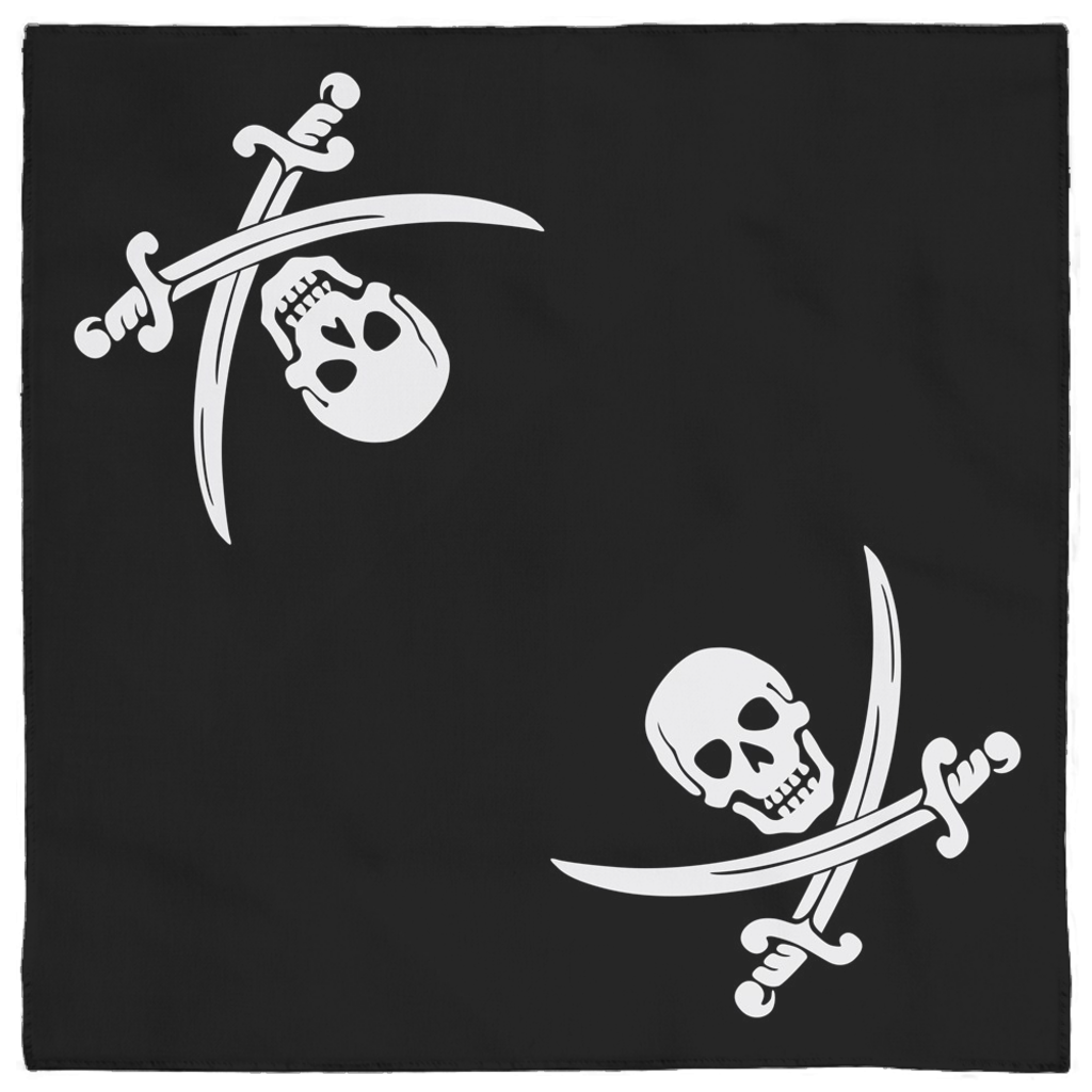 Calico Jack Pirate Jolly Roger Symbol Bandana Diagonal Skull and Sword-Diagonal-