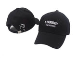 Embroidered Black The Weeknd Starboy Hat-Brand new black cap with white embroidery and adjustable strapback adjustment. One size fits most adults.Free Shipping from abroad. Typically arrives to the USA in about 2 weeks. Unisex adult embroidered baseball cap-