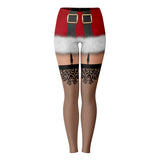 Funny Naughty Santa Leggings, Sexy All-Over-Print Christmas Cosplay-Premium polyester and spandex blend four-way stretch costume / cosplay leggings. Squat-proof with elastic waistband and microfiber stitching. Free Shipping Worldwide. Christmas holiday naughty elf sexy Santa cosplay roleplay costume leggings. All over print, bare legs with xmas costume unisex womens juniors-XS-