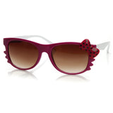 Hello Kitty Polka Dot Bow Sunglasses, Cute and Colorful Sanrio Glasses-Pink & White, Red Bow-OS-