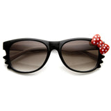 Hello Kitty Polka Dot Bow Sunglasses, Cute and Colorful Sanrio Glasses-Black & Red, Red Bow-OS-