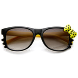Hello Kitty Polka Dot Bow Sunglasses, Cute and Colorful Sanrio Glasses-Black & Yellow, Yellow Bow-OS-
