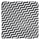 Black Lodge Pattern Throw Pillows - Twin Optical ZigZag Surreal Peaks-Double-sided, square spun polyester pillow or pillowcase in your choice of color and size.This item is made-to-order and typically ships in 3-5 business days from within the US.

Diagonal black and white zig-zag lines on high quality throw pillow. Tense and surreal optical art pattern. Fun and unique gothic halloween home decor.-Cover only-no insert-20x20 inch-