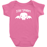 -High quality Rabbit Skins infant snap bodysuit. Combed ringspun cotton, double-needle ribbed bindings at neck, arm and leg openings, 3 snap closure. Shipped from the USA. Funny spoopy skeleton halloween meme one piece unisex baby snapsuit creeper crawler spooky winged skull skulls punk goth gothic rocker onesie-Raspberry-NB-