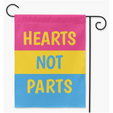 -100% poly poplin-canvas fabric, wash on gentle cycle and hang to dry.12x18" , 18x27" or 24x36" - single or double sided. Flag hanger / stand not included.Made in and shipped from the USA.

Pansexual LGBTQ LGBTQIA LGBTQX Pan Pride Trans Transgender Nonbinary Love is Love Garden Flag Rights Equality Protest We Say Gay -Double-24.5x32.125 inch-
