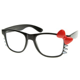 Hello Kitty Clear Fashion Glasses with Whiskers and Bow, Black and Red-BLACK RED BOW-OS-030801849928