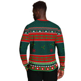 -Funny all-over-print unisex sweatshirt made of soft and comfortable cotton/polyester/spandex blend material with brushed fleece interior! Each panel is individually printed, cut and sewn to ensure a flawless graphic that won't crack or peel. 

Mens womens Christmas adult sexual humor xmas joke AOP pullover jumper.-