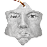 Funny TRUMP SNOWFLAKE Ornament, Porcelain Christmas Tree Keepsake Gift-The Angriest Little Snowflake in the USA A fragile ego on durable porcelain in an equally simple snowflake shape. 3" snowflake ornament with your choice of black and white or orange face. Anti-Trump GOP Republican Fascism Trump for Prison Trump Taxes Lock Him Up Treason Insurrection America American Impeached Traitor-Black and White-796752937229