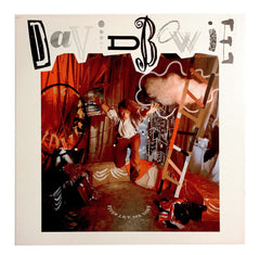 -A small number of these 12x12 posters were sent to select US record stores in 1987 for use in creating displays to promote the release of David Bowie's 'Never Let Me Down' The majority were damaged or destroyed during the promotion and this is one of a very small number which have survived. -
