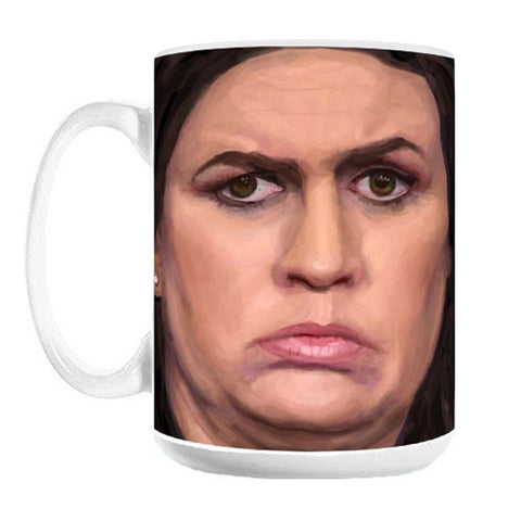 -Premium quality mug. Durable white ceramic in your choice of 11oz or 15oz. Dishwasher and microwave safe. Ships from the USA.

Funny GOP political parody Arkansas governor former speaker of the house Sarah Hate Huckabee Sanders Trump Republican MAGA Magat meme Resist United coffee tea fascist wtf expression democrat -
