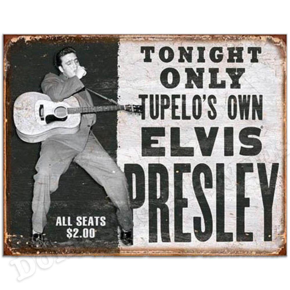 Elvis Presley Tupelo's Own 1950s Concert Poster Tin Sign, 16 inches--605279117529