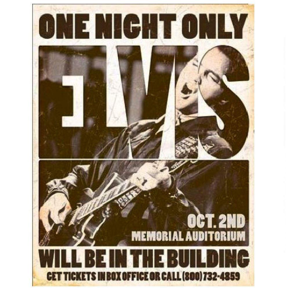 Elvis Presley One Night Only Concert Poster Tin Sign Official Licensed--605279120031