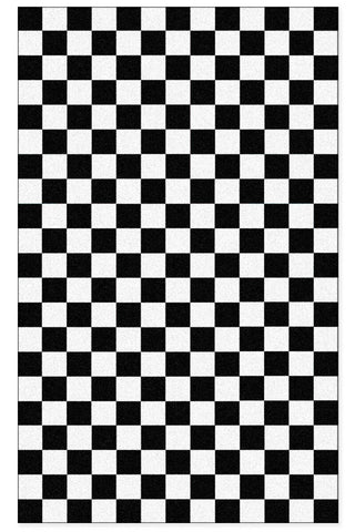 Black and White Checkered Floor Mat / Hallway Runner, Fantasy Event-Convention quality low profile, thin style floor mat. Durable non-woven polyester fiber top, non-slip rubber backing. Easily trimmed to fit a particular area. Made-to-order, shipped from the USA. Red and black twin Zig Zag home decor secondary flooring event walkway temporary haunted house peaks chevron lodge pattern-60" x 120"-Does Not Apply