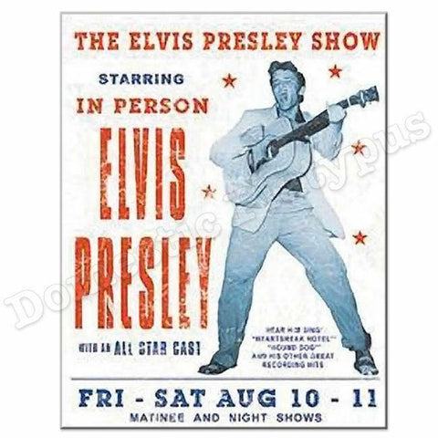 Elvis Presley Show 1950s Concert Poster Tin Sign, Officially Licensed --605279111978