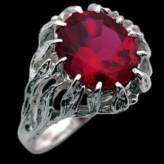 Lord of the Rings NARYA Elven Ring of Gandalf, Officially Licensed USA-Officially Licensed Narya™, the Elven Ring of Power owned by Gandalf from the pages The Lord of the Rings™ trilogy by J.R.R. Tolkien. One of the Three, The Ring of Fire™ is jeweler handcrafted in the USA of fine .925 sterling silver with lab grown ruby, star ruby or garnet. Official LOTR The Hobbit Middle-Earth Jewelry-8 US-Standard Finish (As Shown)-Lab Grown Ruby-