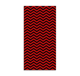 RED LODGE Chevron Floor Mat / Hall Runner, Peaks Twin ZigZag Pattern-Convention quality low profile, thin style floor mat. Durable non-woven polyester fiber top, non-slip rubber backing. Easily trimmed to fit a particular area. Made-to-order, shipped from the USA. Red and black twin Zig Zag home decor secondary flooring event walkway temporary haunted house peaks chevron lodge pattern-48 x 96 inches-