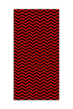 RED LODGE Chevron Floor Mat / Hall Runner, Peaks Twin ZigZag Pattern-Convention quality low profile, thin style floor mat. Durable non-woven polyester fiber top, non-slip rubber backing. Easily trimmed to fit a particular area. Made-to-order, shipped from the USA. Red and black twin Zig Zag home decor secondary flooring event walkway temporary haunted house peaks chevron lodge pattern-60 x 120 inches-