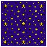 Retro Wizard Star Pattern Bandana, Mystic Magic Cosplay Fortune Teller-Polyester jersey knit 24 inch square bandana, kerchief, handkerchief, hanky, neckerchief, do-rag, facemask, headscarf, babushka, hankey. Custom made. Retro vintage style wizard star pattern. A playful, mystical magical, psychic / fortune teller or cartoon style design ideal for everyday fashion, costuming or cosplay, -Blue-