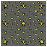 Retro Wizard Star Pattern Bandana, Mystic Magic Cosplay Fortune Teller-Polyester jersey knit 24 inch square bandana, kerchief, handkerchief, hanky, neckerchief, do-rag, facemask, headscarf, babushka, hankey. Custom made. Retro vintage style wizard star pattern. A playful, mystical magical, psychic / fortune teller or cartoon style design ideal for everyday fashion, costuming or cosplay, -Gray-
