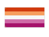 Lesbian Pride Flag, Trans Non-Binary Inclusive, LGBTQIA LGBT Anti-Terf-High quality, professionally printed polyester Pride banner pole flag in your choice of size and style - single or double sided with either grommets or pole pocket. 2x1 / 1x2 ft, 3x2 / 2x3 ft, 3x5 / 5x3 ft or custom size. Trans inclusive Lesbian Rights Equality LGBT LGBTQ LGBTQIA LGBTQX Sexuality. Resist United.-2 ft x 1 ft-Standard-Grommets-
