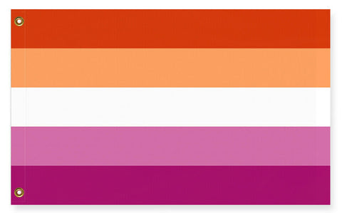 Lesbian Pride Flag, Trans Non-Binary Inclusive, LGBTQIA LGBT Anti-Terf-High quality, professionally printed polyester Pride banner pole flag in your choice of size and style - single or double sided with either grommets or pole pocket. 2x1 / 1x2 ft, 3x2 / 2x3 ft, 3x5 / 5x3 ft or custom size. Trans inclusive Lesbian Rights Equality LGBT LGBTQ LGBTQIA LGBTQX Sexuality. Resist United.-