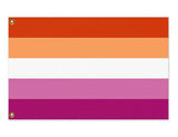 Lesbian Pride Flag, Trans Non-Binary Inclusive, LGBTQIA LGBT Anti-Terf-High quality, professionally printed polyester Pride banner pole flag in your choice of size and style - single or double sided with either grommets or pole pocket. 2x1 / 1x2 ft, 3x2 / 2x3 ft, 3x5 / 5x3 ft or custom size. Trans inclusive Lesbian Rights Equality LGBT LGBTQ LGBTQIA LGBTQX Sexuality. Resist United.-3 ft x 2 ft-Standard-Grommets-