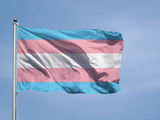 Transgender Pride Flag, LGBTQ LGBTQIA LGBTQX Trans Rights Equality-High quality, professionally printed polyester Pride banner pole flag in your choice of size and style - single or double sided with either grommets or pole pocket. 2x1 / 1x2 ft, 3x2 / 2x3 ft, 3x5 / 5x3 ft or custom size by request. Transgender LGBT LGBTQ LGBTQIA LGBTQX Trans Rights Equality Protest. Resist United.-