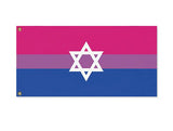 Bisexual Jewish Pride Flag, Intersectional LGBT LGBTQ LGBTQIA Banner-High quality, professionally printed polyester flag in your choice of size and style, single or fully double-sided with blackout layer, grommets or pole pocket / sleeve. 2x1ft / 1x2ft, 3x2ft / 2x3ft, 5x3ft / 3x5ft, custom. Fully customizable. Bi Bisexual Jewish Intersectional Pride Flag Rights Equaity Magan Star of David-2 ft x 1 ft-Standard-Grommets-