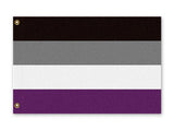 Asexual Pride Flag, 3x2 5x3 2x1 Custom Ace LGBTQ LGBTQIA LGBTQX Banner-3 ft x 2 ft-Standard-Grommets-