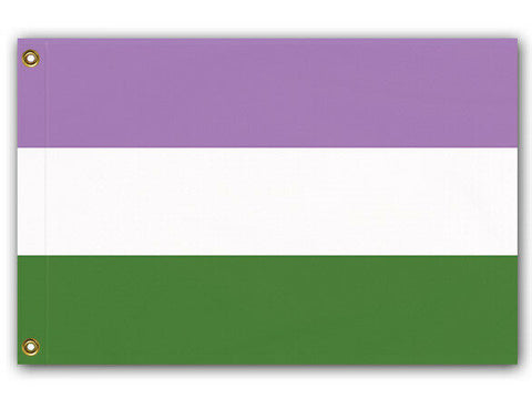 Genderqueer Pride Flag, Queer Identity Nonbinary LGBTQ GBTQIA LGBTQX-High quality, professionally printed polyester Pride banner pole flag in your choice of size and style - single or double sided with either grommets or pole pocket. 2x1 / 1x2 ft, 3x2 / 2x3 ft, 3x5 / 5x3 ft or custom size by request. Transgender LGBT LGBTQ LGBTQIA LGBTQX Trans Rights Equality Protest. Resist United.-3 ft x 2 ft-Standard-Grommets-