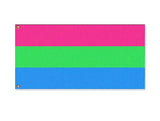 Polysexual Pride Flag, Custom LGBTQ LGBTQIA LGBTQX Pole Banner Flag-High quality, professionally printed polyester flag in your choice of size and style, single or fully double-sided with blackout layer, grommets or pole pocket / sleeve. 2x1ft / 1x2ft, 3x2ft / 2x3ft, 5x3ft / 3x5ft, custom. Fully customizable. Polysexual Poly Sexuality LGBT LGBTQ LGBTQIA LGBTQX Pride Pole Banner Flag-2 ft x 1 ft-Standard-Grommets-