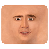 Creepy Cage Face Mousepad - Funny Face Off Nic Meme Mouse Pad Gift-Soft and comfortable 9x7 inch mousepad made from high density neoprene with a colorfast, stain resistant and easy to clean smooth fabric top layer. Funny Creepy Cage Face Meme Mousepad. Weirdest face off nic office gift.-