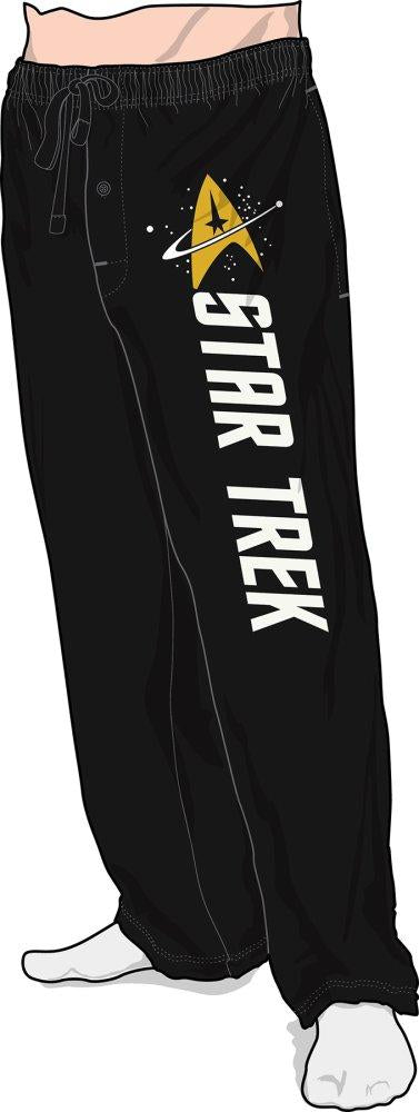 Star Trek Emblem Black Quick Turn Lounge Pants, Officially Licensed-BLACK-S-