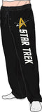 Star Trek Emblem Black Quick Turn Lounge Pants, Officially Licensed-BLACK-S-