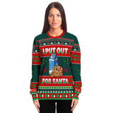-Funny all-over-print unisex sweatshirt made of soft and comfortable cotton/polyester/spandex blend material with brushed fleece interior! Each panel is individually printed, cut and sewn to ensure a flawless graphic that won't crack or peel. 

Mens womens Christmas adult sexual humor xmas joke AOP pullover jumper.-