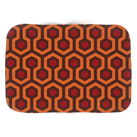 Overlook Horror Hotel Pattern Bathmats, Classic Hexagon Geometric -Soft microfiber topped polyester bath mat with non-sip rubber bottom. High quaity materials, colorfast and fade resistant image. Overlook classic horror hotel pattern bathmat. 24x17 or 34x21 unique fun gothic bathroom floor decor or halloween holiday decor.-24x17 inch-