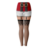 Naughty Santa Leggings, Christmas Holiday Novelty Costume Leggings--