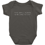-High quality Rabbit Skins infant snap bodysuit. Solid colors are 100% combed ringspun cotton, heather colors are 90/10 combed ringspun cotton and polyester. Double-needle ribbed bindings, 3 snap closure. Shipped from USA. Funny one piece unisex baby snapsuit creeper crawler cats kittens kitty meow purrsonal property-Charcoal-NB-
