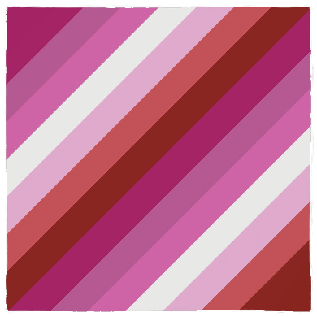 Lesbian Pride Bandana LGBT LGBTQ LGBTQIA Pink Striped Diagonal-Diagonal Stripes-