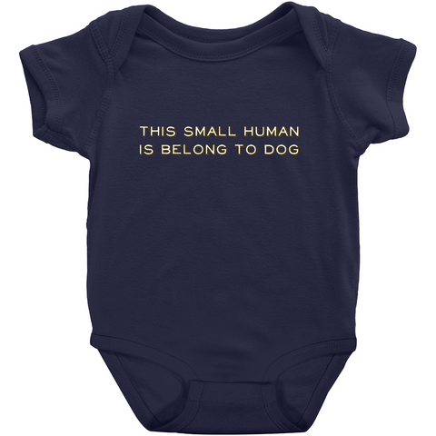-High quality Rabbit Skins infant snap bodysuit. Solid colors are 100% combed ringspun cotton, heather colors are 90/10 combed ringspun cotton and polyester. Double-needle ribbed bindings, 3 snap closure. Shipped from the USA. Funny one piece unisex baby snapsuit creeper crawler dogs doggie puppy woof you-Navy-NB-