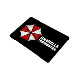 -High quality 23.6 x 15.7in (60x40cm) doormat / floor mat. Professionally printed, durable & colorfast non-woven polyester fiber top, non-slip bottom. Indoor / outdoor use. Free Shipping Worldwide. Resident zombie gamer welcome door mat. Evil umbrella corporation housewarming gaming home decor gift.-