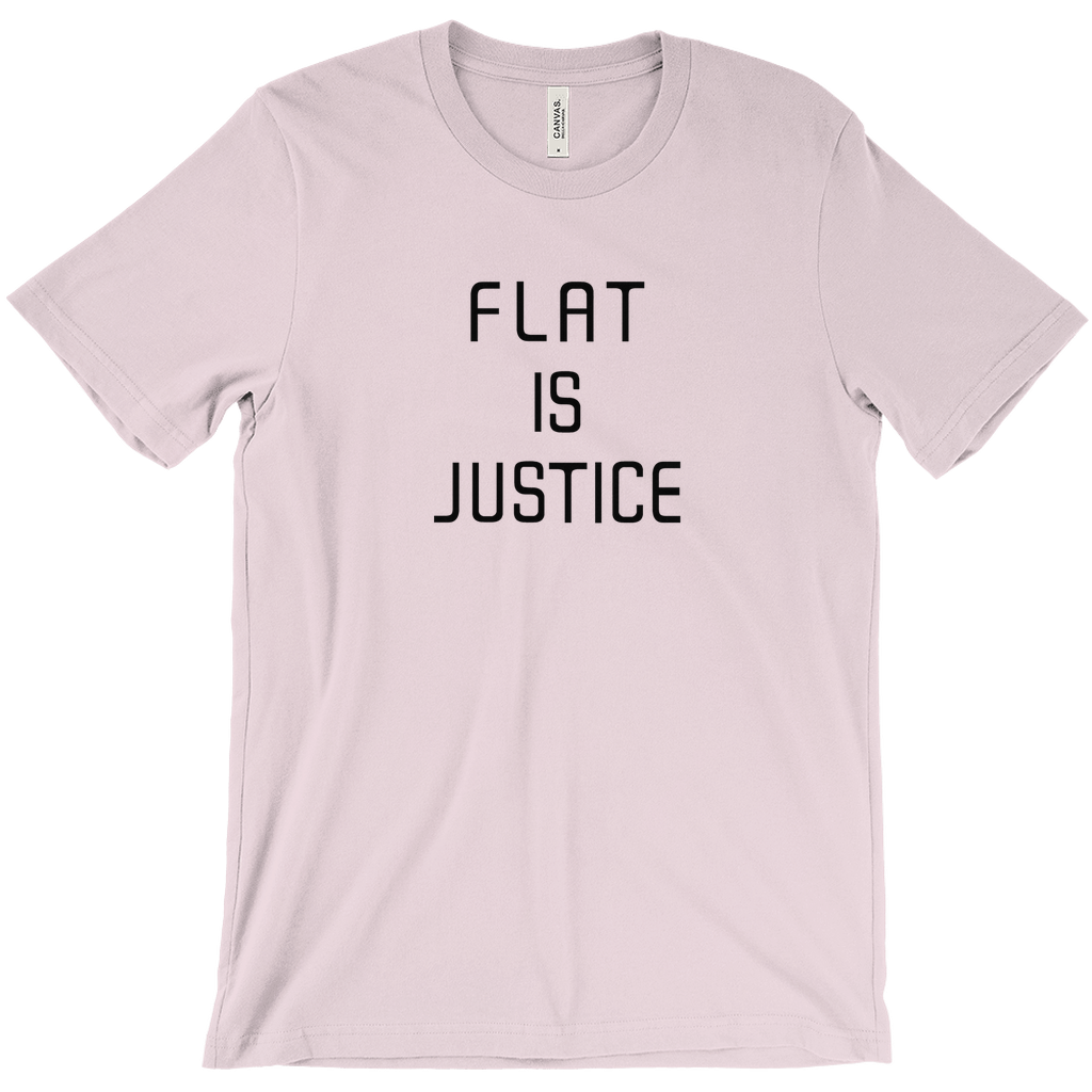 Flat is Justice Tees - Unisex, Several Colors, Anime Manga Chest Meme-Flat is Justice! Unisex crew neck tee made out of Airlume combed and ring-spun cotton. These shirts are made-to-order & ship in 3-5 business days. Flat is beautiful, equality, representation, body image, self love, delicious flat chest anime manga meme shirt. trans, nonbinary, feminist flatchested 2020 trending funny gift-Pink-Extra Small (XS)-