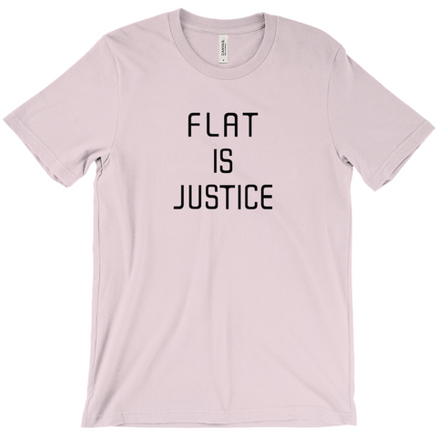 Flat is Justice Tees - Unisex, Several Colors, Anime Manga Chest Meme-Flat is Justice! Unisex crew neck tee made out of Airlume combed and ring-spun cotton. These shirts are made-to-order & ship in 3-5 business days. Flat is beautiful, equality, representation, body image, self love, delicious flat chest anime manga meme shirt. trans, nonbinary, feminist flatchested 2020 trending funny gift-Pink-Extra Small (XS)-