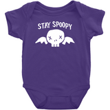 -High quality Rabbit Skins infant snap bodysuit. Combed ringspun cotton, double-needle ribbed bindings at neck, arm and leg openings, 3 snap closure. Shipped from the USA. Funny spoopy skeleton halloween meme one piece unisex baby snapsuit creeper crawler spooky winged skull skulls punk goth gothic rocker onesie-Purple-NB-