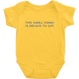 -High quality Rabbit Skins infant snap bodysuit. Solid colors are 100% combed ringspun cotton, heather colors are 90/10 combed ringspun cotton and polyester. Double-needle ribbed bindings, 3 snap closure. Shipped from USA. Funny one piece unisex baby snapsuit creeper crawler cats kittens kitty meow purrsonal property-Yellow-NB-