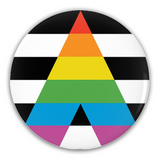 -Brand New pinback button in your choice of size. Scratch and UV resistant mylar with standard button back.This item is made-to-order and typically ships in 3-5 business days from the US. 

Straight lgbt lgbtq lgbtqx allies pflag parents friends family gay lesbian bisexual trans nonbinary gender sexuality equality -3 inch Round Button-