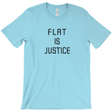 Flat is Justice Tees - Unisex, Several Colors, Anime Manga Chest Meme-Flat is Justice! Unisex crew neck tee made out of Airlume combed and ring-spun cotton. These shirts are made-to-order & ship in 3-5 business days. Flat is beautiful, equality, representation, body image, self love, delicious flat chest anime manga meme shirt. trans, nonbinary, feminist flatchested 2020 trending funny gift-Turquoise-Extra Small (XS)-