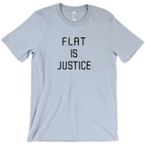 Flat is Justice Tees - Unisex, Several Colors, Anime Manga Chest Meme-Flat is Justice! Unisex crew neck tee made out of Airlume combed and ring-spun cotton. These shirts are made-to-order & ship in 3-5 business days. Flat is beautiful, equality, representation, body image, self love, delicious flat chest anime manga meme shirt. trans, nonbinary, feminist flatchested 2020 trending funny gift-Light Blue-Small (S)-